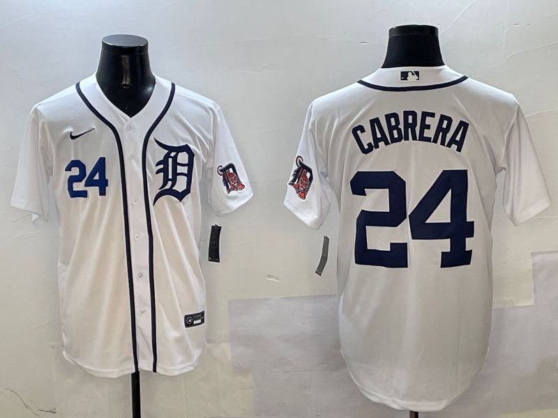 Men Detroit Tigers #24 Cabrera White Game 2025 Nike MLB Jersey style 2->detroit tigers->MLB Jersey